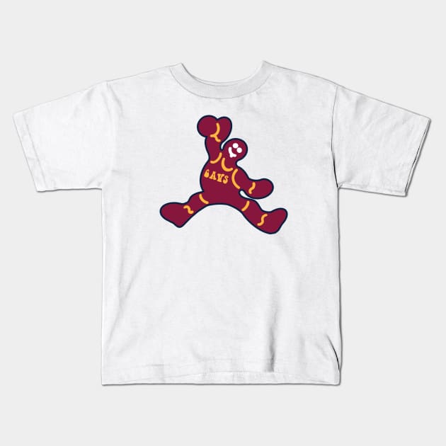 Jumping Cleveland Cavaliers Gingerbread Man Kids T-Shirt by Rad Love